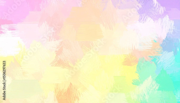 Fototapeta Abstract Pastel Brushstrokes: A vibrant canvas of layered pastel brushstrokes, blending together in a harmonious dance of color, evokes a sense of gentle calm, warmth, and serene beauty.