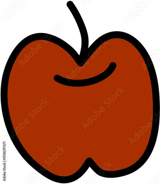 Obraz Stylized drawing of an apple with black outline