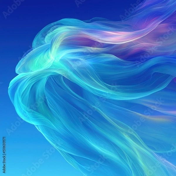 Fototapeta Abstract Flowing Light Forms with Soft Waves and Subtle Color