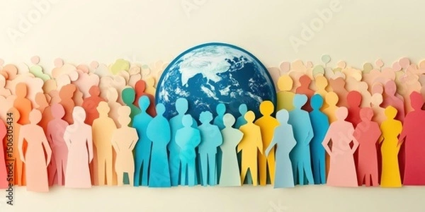 Fototapeta Global Community: A Colorful Representation of Unity and Diversity