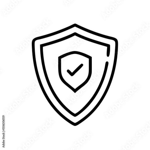 Fototapeta Shield Protection Badge Icon Representing Security, Safety, and Trust
