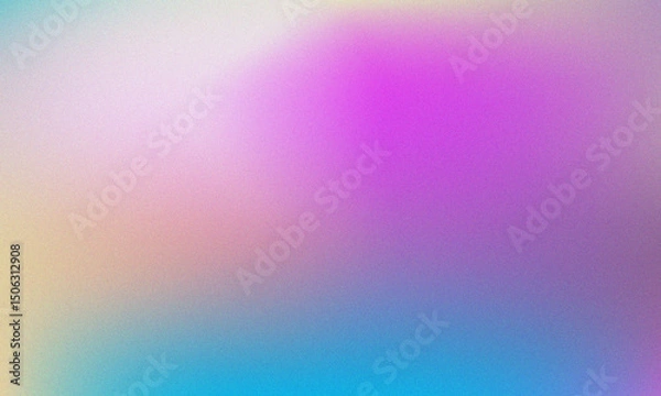 Fototapeta Pastel colored with White Gradient Blurred with Grainy Noise Texture background. Abstract pink, purple, blue, yellow, and teal colorful design.