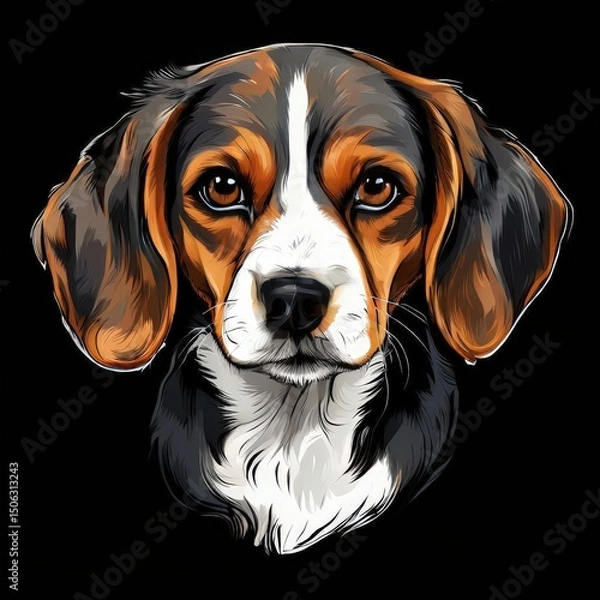 Fototapeta an AI Image Generator, Illustration of a Beagle Dog