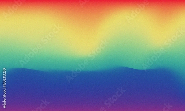 Fototapeta Pastel colored with White Gradient Blurred with Grainy Noise Texture background. Abstract pink, purple, blue, yellow, and teal colorful design.