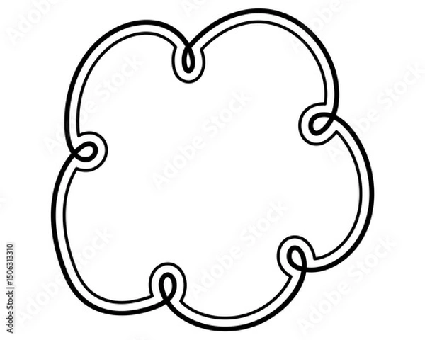 Fototapeta シンプルな二重線の吹き出し　雲形