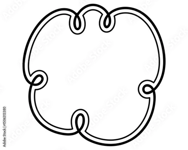 Fototapeta シンプルな二重線の吹き出し　雲形