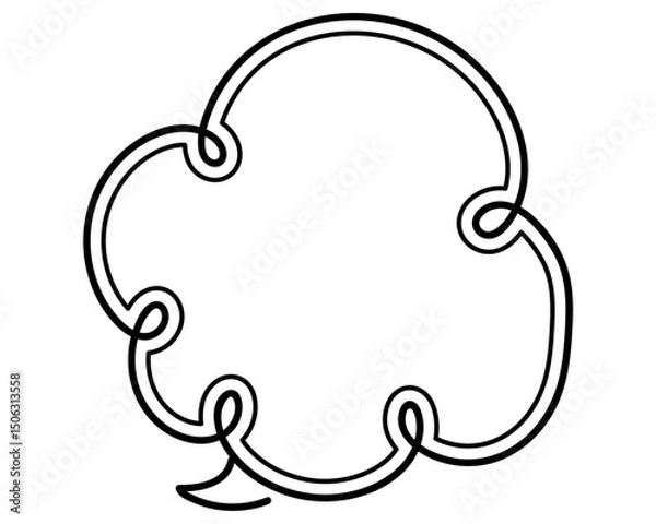 Fototapeta シンプルな二重線の吹き出し　雲形