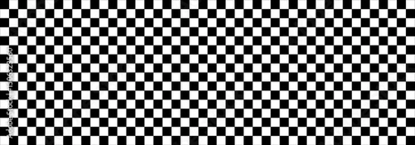 Obraz Black and White Checkered Pattern: Racing Flag Background, Seamless Checkerboard Design: Graphic Race Flag Texture, Monochrome Racing Flag: Classic Geometric Pattern.