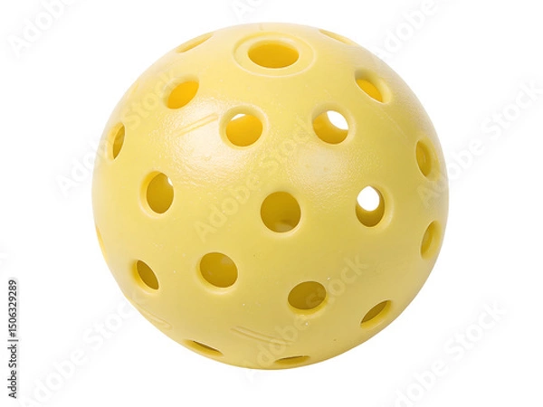 Fototapeta Close-up of a Yellow Pickleball Ball Isolated on transparent background, Isolated Png file, Cut-out, Isolate Png, No Background, Isolated object