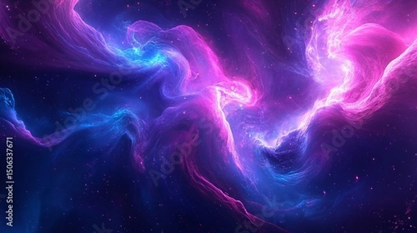 Obraz Cosmic nebula swirling, vibrant colors, deep space background