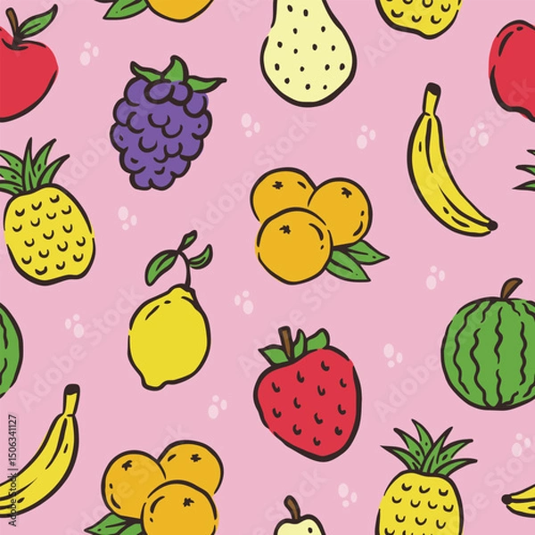 Obraz Fruit Seamless Pattern Background