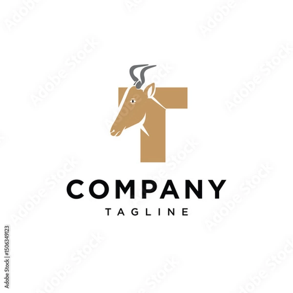 Fototapeta Letter T Kongoni Logo Icon Vector