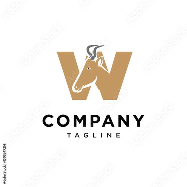 Fototapeta Letter W Kongoni Logo Icon Vector