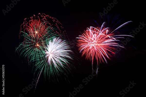 Obraz Fireworks light up the sky with dazzling display