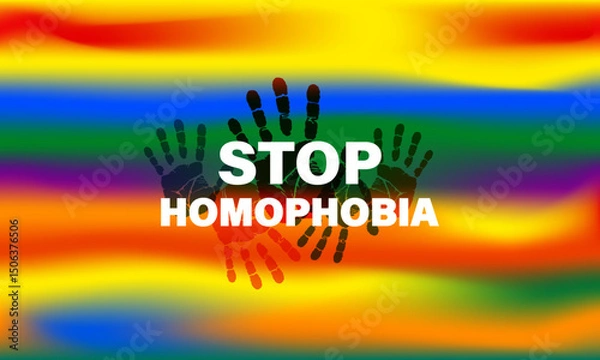 Fototapeta Stop Homophobia, Transphobia and Biphobia horizontal background design.