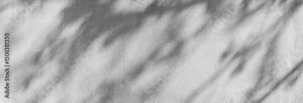 Fototapeta Shadow of tree leaves sway in the wind on grunge background
