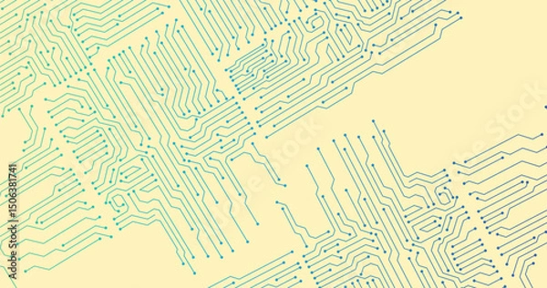 Obraz Abstract simple circuit board in perspective view. EPS10 vector curves. 