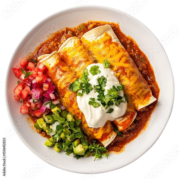 Obraz Enchiladas isolated on transparent white background png, clipping path