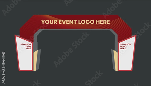 Fototapeta Editable Event Gate Mockup Template for Exhibition or Outdoor Event Entrance