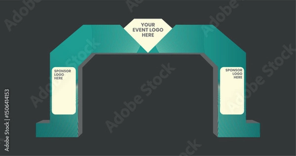 Fototapeta Editable Running Event Gate Mockup Template with Sponsor and Logo Placeholder