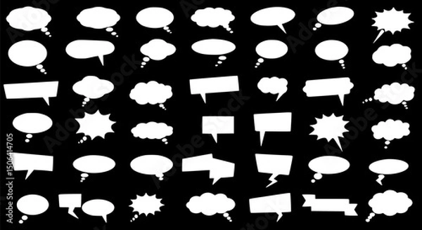 Obraz 40+ White Speech Bubbles Thought Bubbles Comic Book Speech Balloons Bl