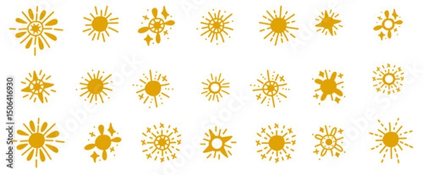 Fototapeta Collection of abstract sun burst design elements