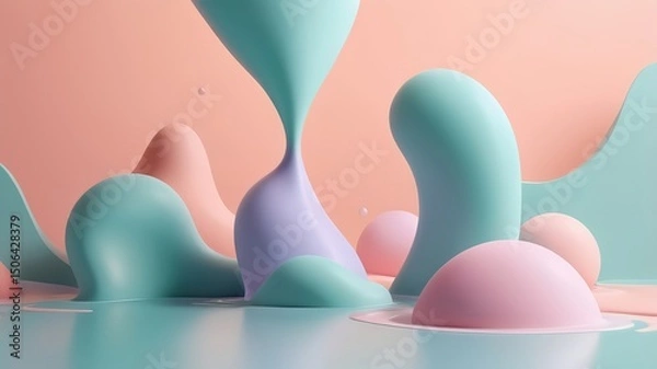 Fototapeta Soft 3D Shape Desktop Background