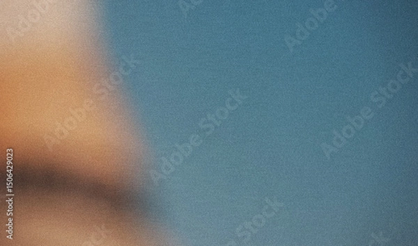 Obraz White blue gray blurred abstract gradient metallic effect on dark grainy background, glowing light, large banner size