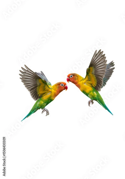 Obraz Vibrant Flying Lovebird Bird Tropical Parrot Transparent Background