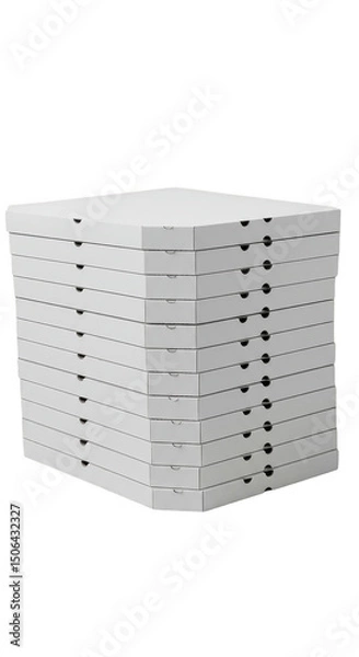 Obraz White Stacked Boxes Isolated On Transparent Background Illustration