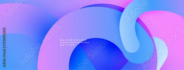 Obraz Abstract fluid shapes blend purple, blue hues. Modern design evokes movement, energy, soft gradients. Minimalist background suitable for various projects.