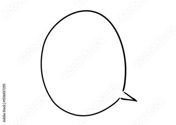 Fototapeta 手描き風のふきだし　単品　塗り無し線画