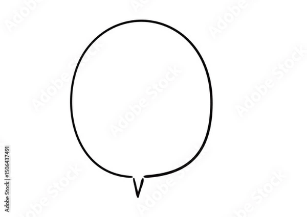 Fototapeta 手描き風のふきだし　単品　白塗り