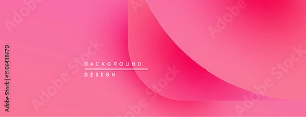 Fototapeta Abstract pink gradient background. Smooth curves create modern design. Text reads background design. Minimalist aesthetic.