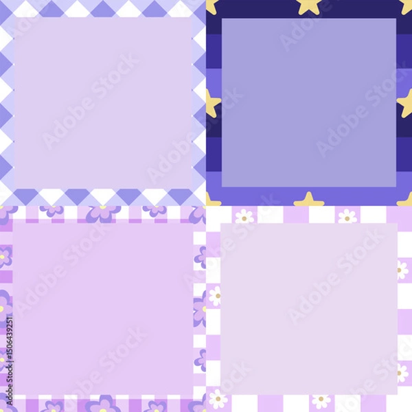 Obraz purple sticky paper notes for daily planner