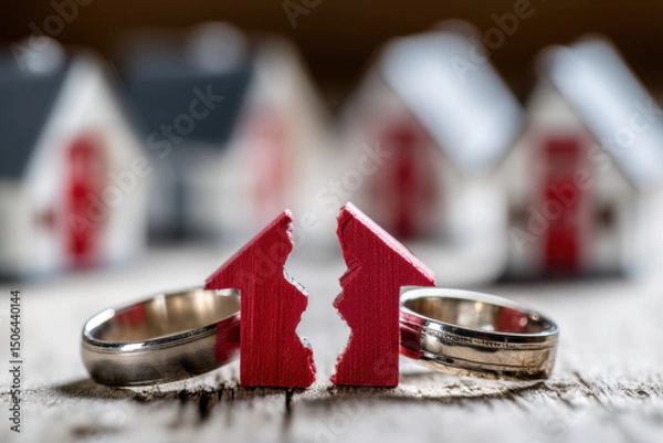 Obraz Divorce-related property dispute where husband retains assets symbolizing gender inequality, legal battles, and unfair asset division