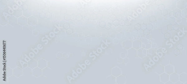 Fototapeta White Abstract Molecules, Cell, Science, Geometry Hexagon background design.