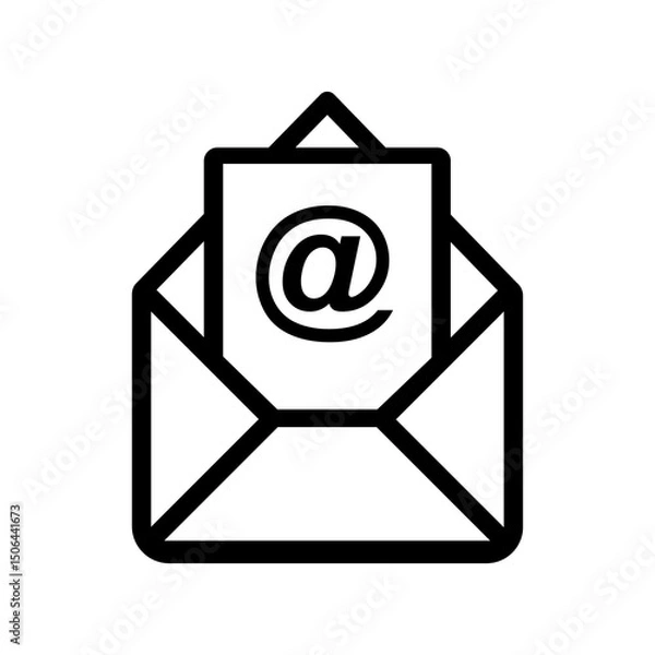 Obraz Mail icon on a transparent background, Mail icon PNG, Mail, E-mail, message, envelope icon	