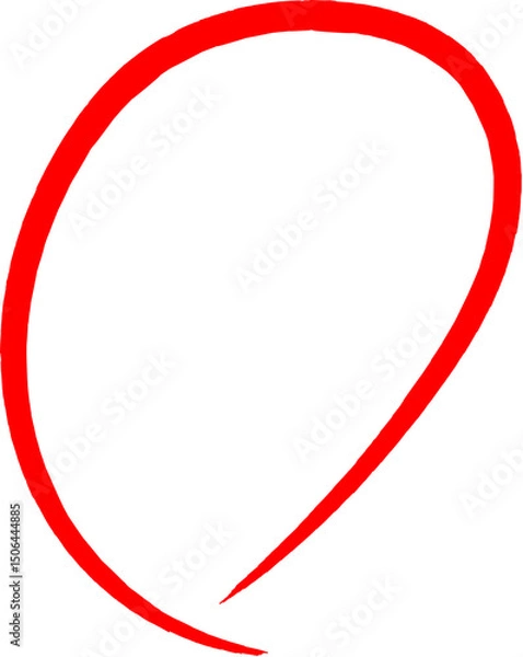 Fototapeta 筆で描かれた赤丸型の線が印象的なミニマル構成  