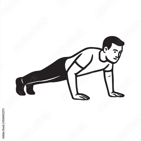 Obraz man doing push ups