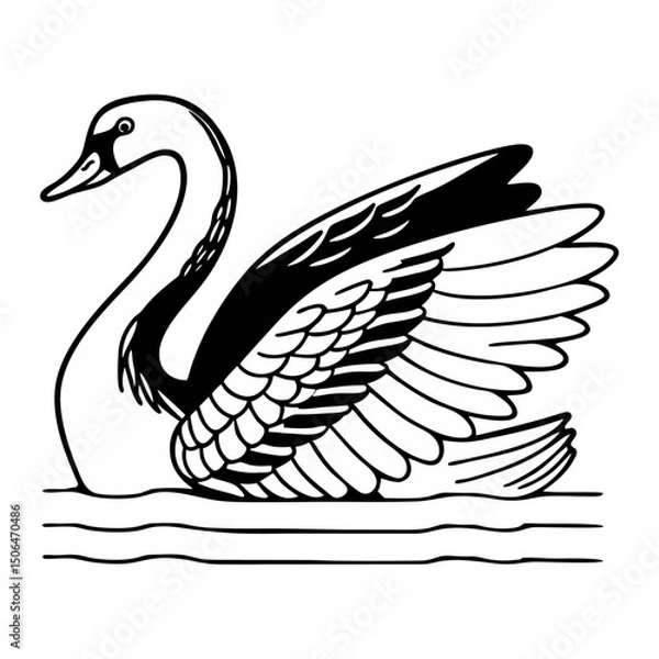 Obraz Duck Bird in Flight Vector Illustration