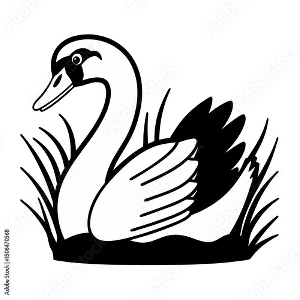 Obraz Mallard Duck Silhouette Vector Illustration