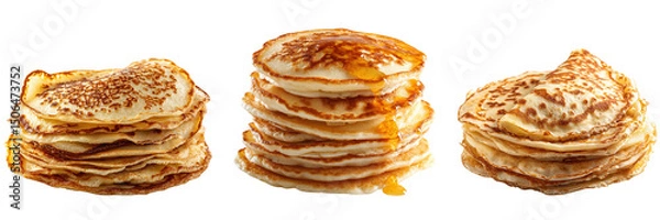 Fototapeta Set of Delicious pancakes isolated on a transparent background