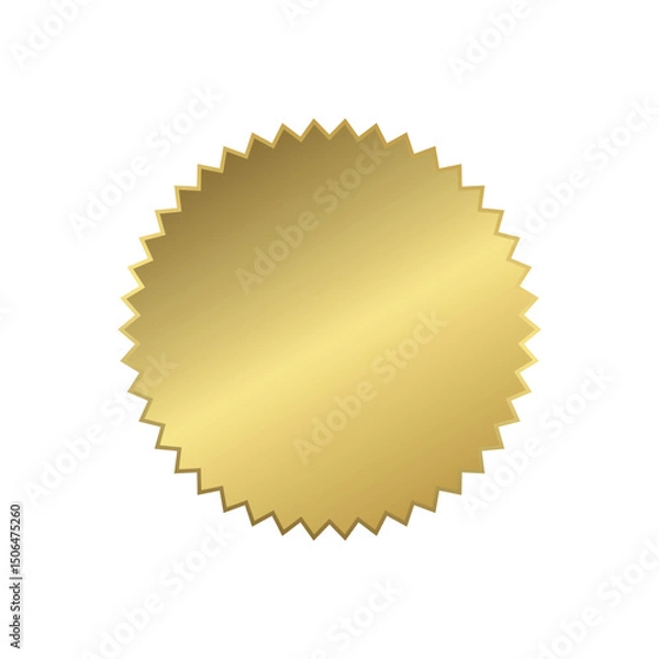 Fototapeta Gold seal or sticker icon, ideal for use in awards, premium labels, or certificates.