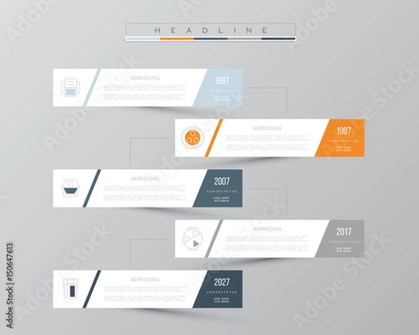 Fototapeta Timeline infographic data visualization. Vector illustration.