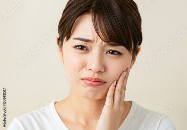 Obraz 歯痛で気分がすぐれない女性