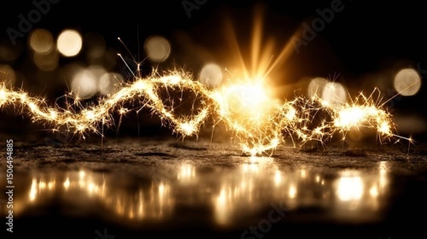 Fototapeta Abstract light wave background.Based on Generative AI