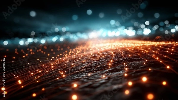 Fototapeta Abstract light wave background.Based on Generative AI