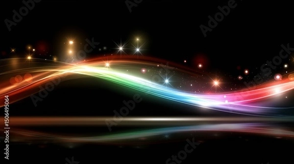 Fototapeta Abstract light wave background.Based on Generative AI