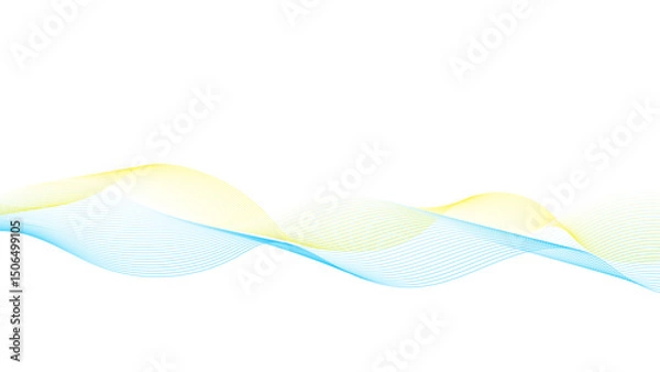 Fototapeta A colorful abstract wave with vibrant hues. Digital wave illustration. Simple gradient wave.